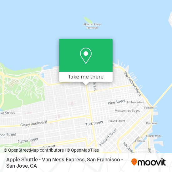 Mapa de Apple Shuttle - Van Ness Express