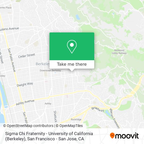 Mapa de Sigma Chi Fraternity - University of California (Berkeley)