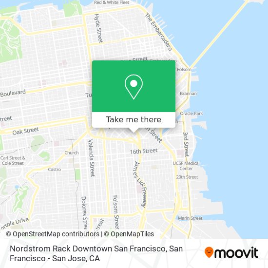 Mapa de Nordstrom Rack Downtown San Francisco