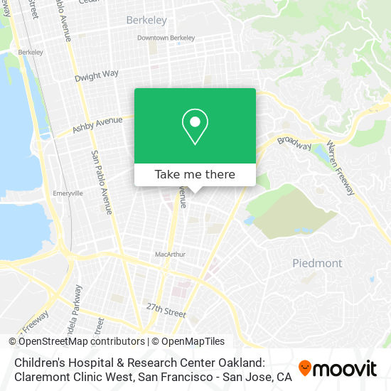 Mapa de Children's Hospital & Research Center Oakland: Claremont Clinic West