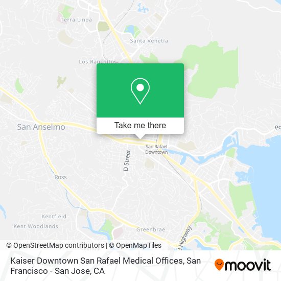 Kaiser Downtown San Rafael Medical Offices map
