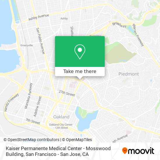 Mapa de Kaiser Permanente Medical Center - Mosswood Building