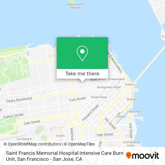 Mapa de Saint Francis Memorial Hospital Intensive Care Burn Unit