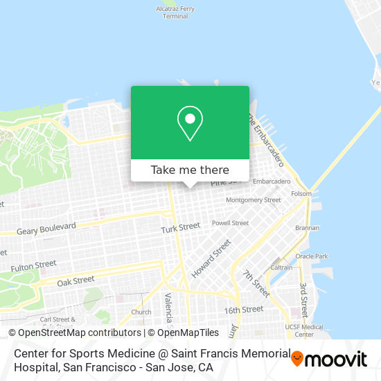 Center for Sports Medicine @ Saint Francis Memorial Hospital map