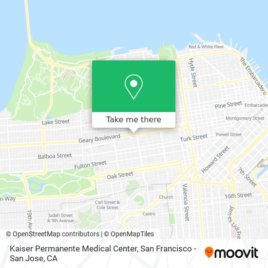 Mapa de Kaiser Permanente Medical Center