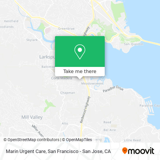 Mapa de Marin Urgent Care