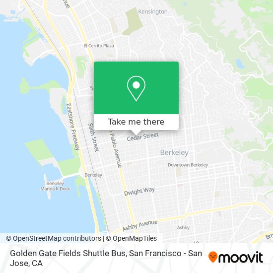 Golden Gate Fields Shuttle Bus map