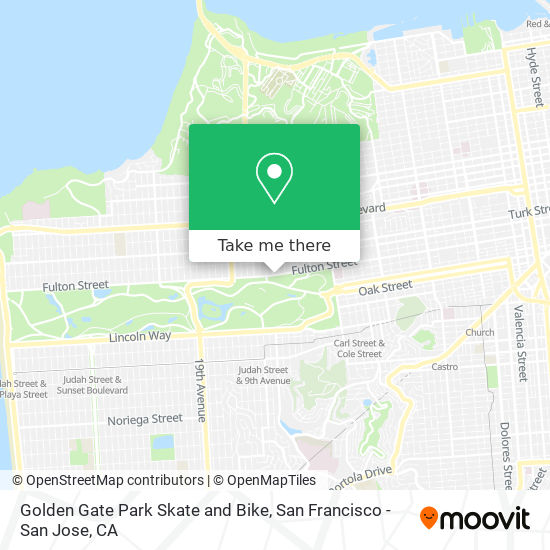 Mapa de Golden Gate Park Skate and Bike