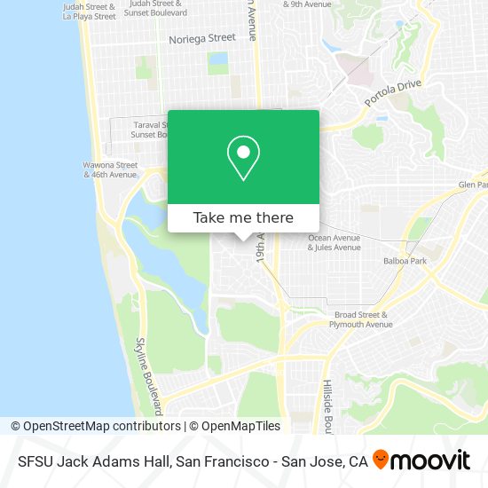 Mapa de SFSU Jack Adams Hall
