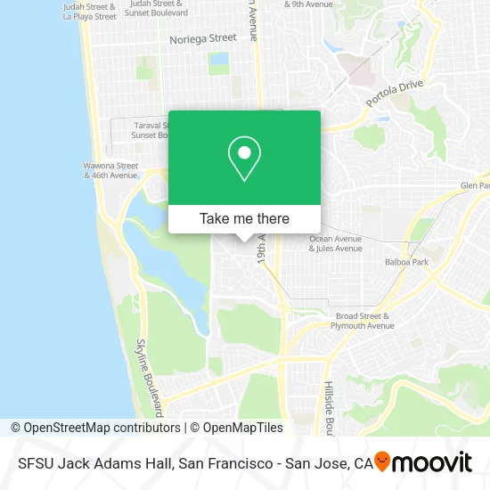 SFSU Jack Adams Hall map