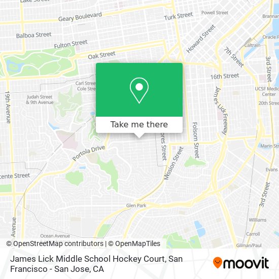 James Lick Middle School Hockey Court map
