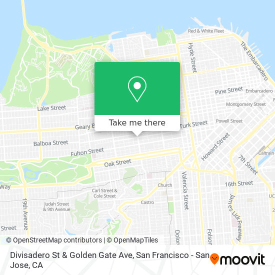 Divisadero St & Golden Gate Ave map