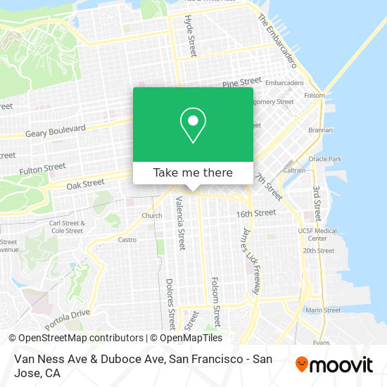 Van Ness Ave & Duboce Ave map