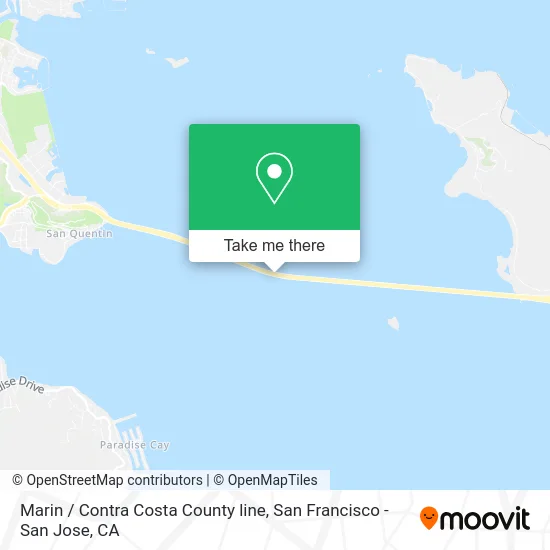 Mapa de Marin / Contra Costa County line