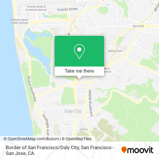Mapa de Border of San Francisco / Daly City
