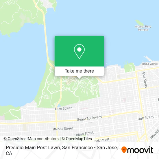 Mapa de Presidio Main Post Lawn