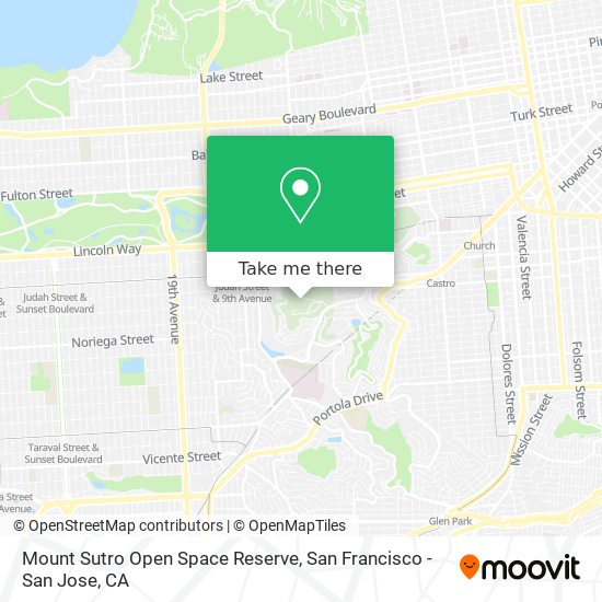 Mount Sutro Open Space Reserve map