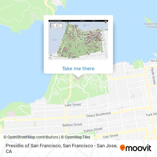 Presidio of San Francisco map