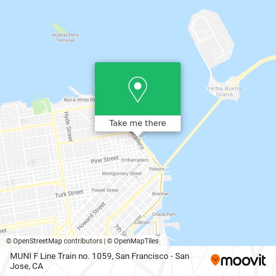 MUNI F Line Train no. 1059 map