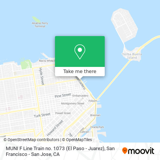 MUNI F Line Train no. 1073 (El Paso - Juarez) map