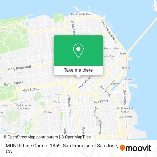 Mapa de MUNI F Line Car no. 1859