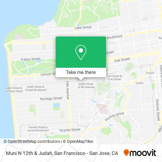 Muni N 12th & Judah map