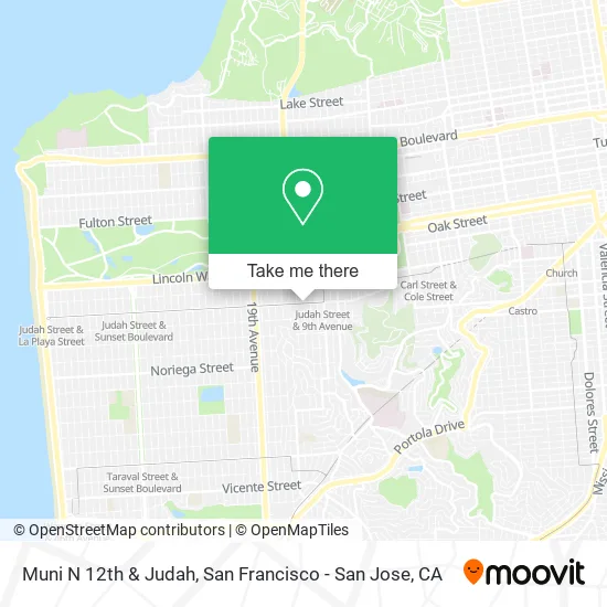 Mapa de Muni N 12th & Judah