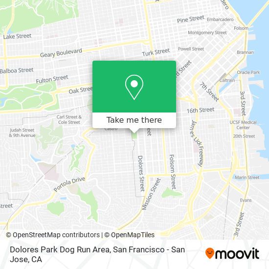 Mapa de Dolores Park Dog Run Area