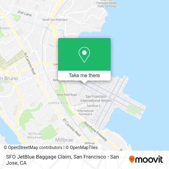 Mapa de SFO JetBlue Baggage Claim