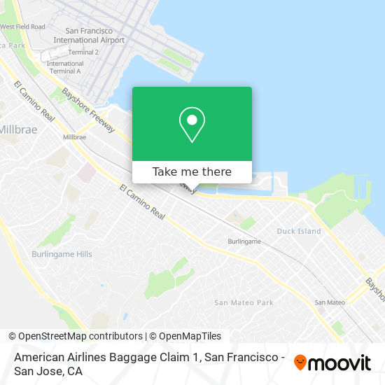 Mapa de American Airlines Baggage Claim 1