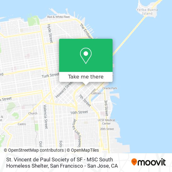 Mapa de St. Vincent de Paul Society of SF - MSC South Homeless Shelter