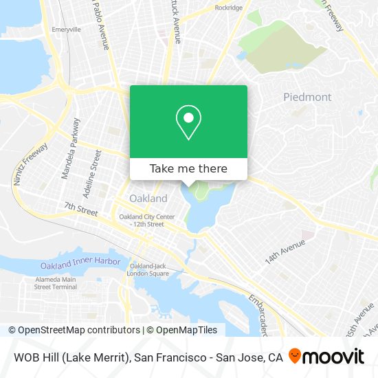 Mapa de WOB Hill (Lake Merrit)