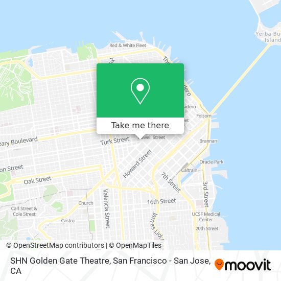 SHN Golden Gate Theatre map