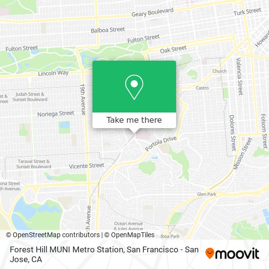 Mapa de Forest Hill MUNI Metro Station