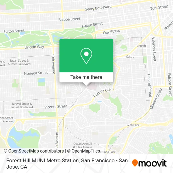 Forest Hill MUNI Metro Station map