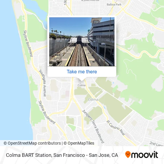 Mapa de Colma BART Station
