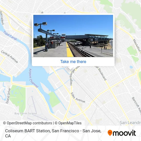 Mapa de Coliseum BART Station