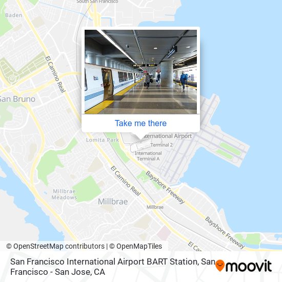 Mapa de San Francisco International Airport BART Station