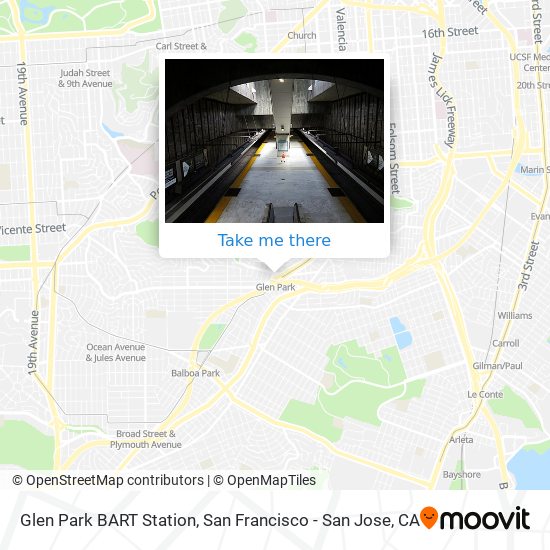Glen Park BART Station map