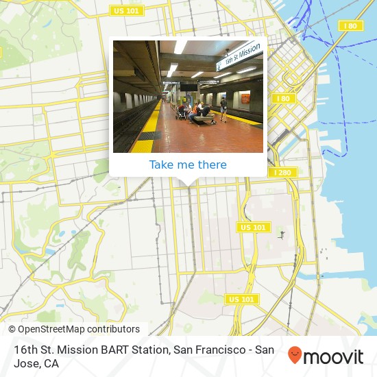 Mapa de 16th St. Mission BART Station