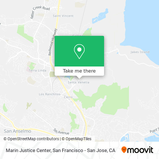 Marin Justice Center map