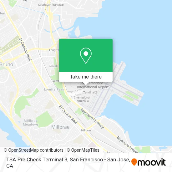 Mapa de TSA Pre Check Terminal 3
