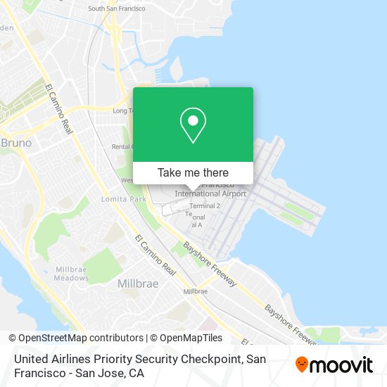United Airlines Priority Security Checkpoint map