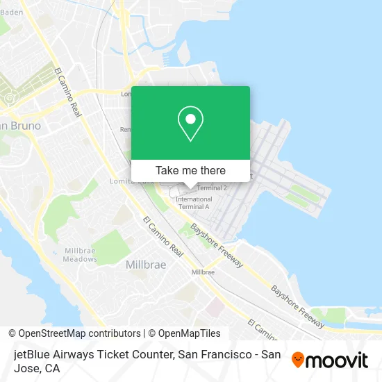 jetBlue Airways Ticket Counter map