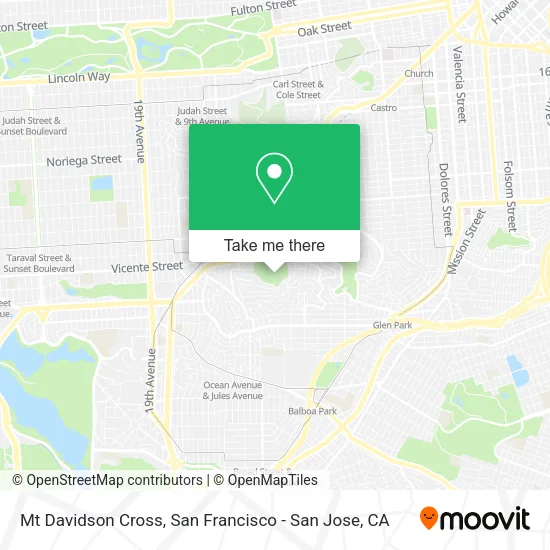 Mt Davidson Cross map