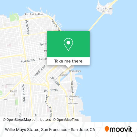 Willie Mays Statue map