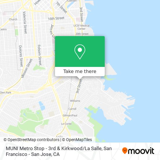 Mapa de MUNI Metro Stop - 3rd & Kirkwood / La Salle