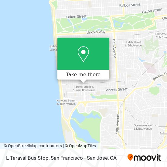 L Taraval Bus Stop map