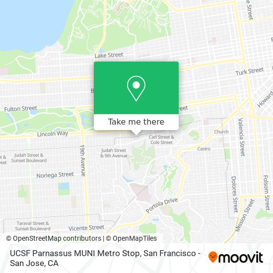 Mapa de UCSF Parnassus MUNI Metro Stop