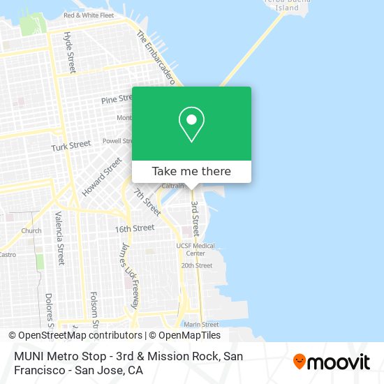 MUNI Metro Stop - 3rd & Mission Rock map